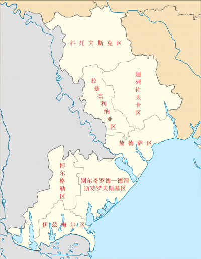 敖德萨州行政区划地图