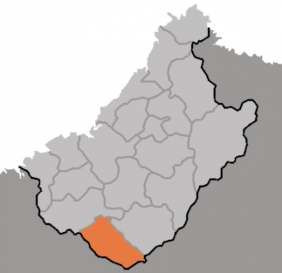 熙川市在慈江道的位置