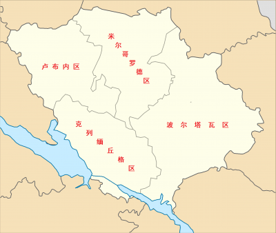 波尔塔瓦州行政区划图